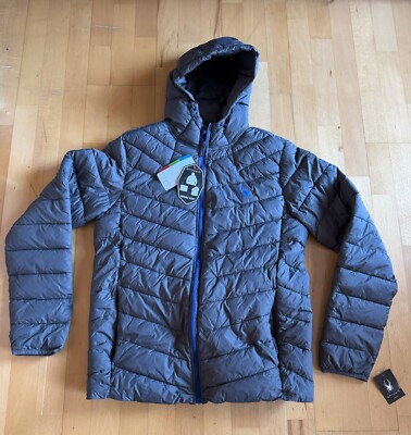 Spyder Men's Peak Packable Hoodie Puffer Insulator Jacket - Gray - Size S