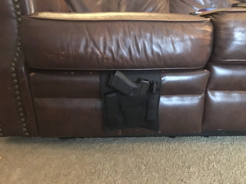 Bed holster rack bedside mattress couch tactical gun 2 magazine AMBIDEXETROUS - Image 2 of 4