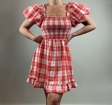 Show me your Mumu Colvin Mini dress in Picnic Plaid size Med, fits like Small!