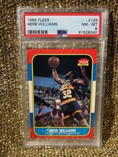 1986 Fleer NBA Herb Williams #125 Indiana Pacers PSA 8