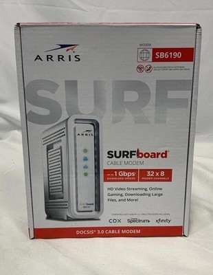 ARRIS Surfboard SB6190-RB DOCSIS 3.0 Cable Modem, White