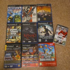 Sony PS2 Game bundle + Super Mario Wii, PSP fifa11 sealed + 2 demo discs.