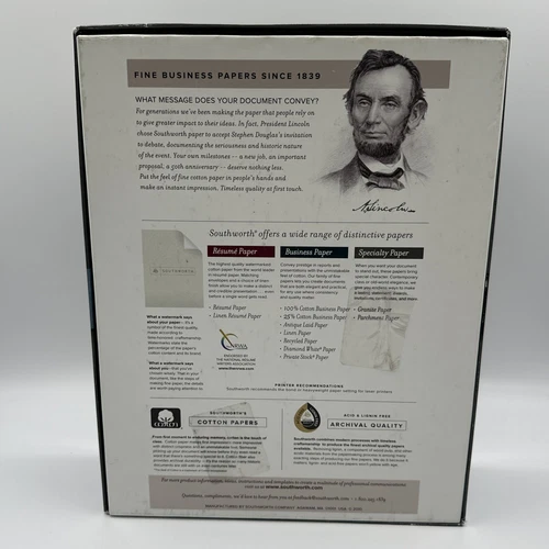 Southworth Granite Specialty Paper Ivory 24 lbs. 8-1/2 x 11 25% Cotton 500/Box - Picture 5 of 8
