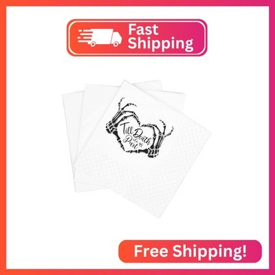 SharkBliss Funny Sarcastic Quotes Cocktail Napkins, 100 Pack Halloween Till Deat
