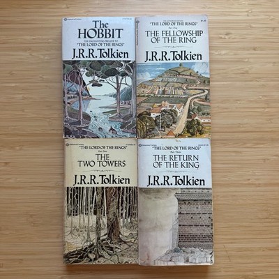 LOT Hobbit + Lord of the Rings Trilogy by J.R.R. Tolkien Ballantine PB