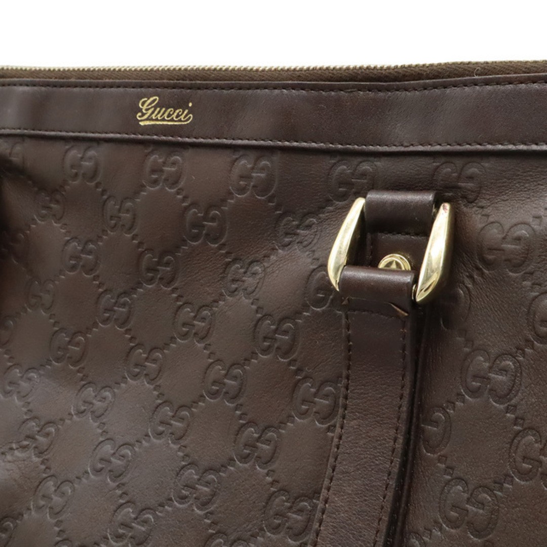 GUCCI Guccisima Leather Tote Bag Dark Brown AB Used 31-36cm thumbnail 9