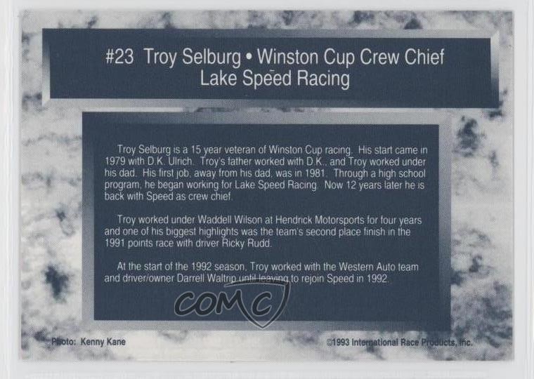 1993 Traks Troy Selberg Troy Selburg #23 Rookie RC 0s5