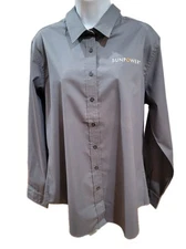 Port Authority Shirt Womens Ladies Small Gray Long Sleeve Button Down Work New