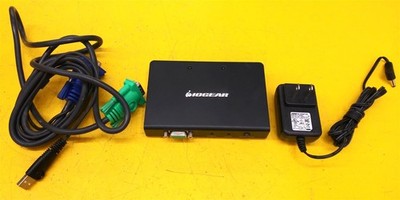       IOGEAR GCE500UL USB VGA KVM Console Extender w Cables and Adapter