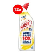12 x 750ml Harpic White and Shine Toilet Cleaner Thick Cleaning Gel Citrus Fresh 2.69 per litre
