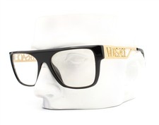 Versace Eyeglasses MOD3326U GB1 Glasses Polished Black Gold Temples 55mm No Case