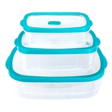 Best 3 Size Clear Plastic Food Storage Containers Set, Meal Prep Container, with