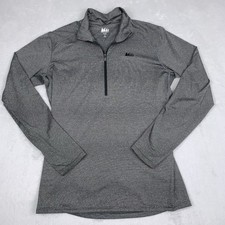 Rei Long Sleeve Quarter Zip Shirt Mens Gray L Outdoor Performance Made In USA
