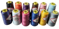 12 Big Spools Sewing Thread Polyester ASSORTED COLORS 2500 yards each Spool NEW