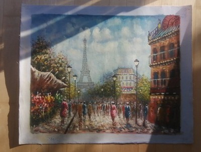Ölgemälde Paris doppelt signiert Leinwand