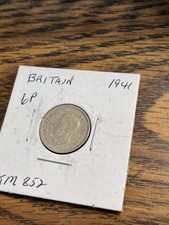 1941 Great Britain 6 Pence Silver Coin