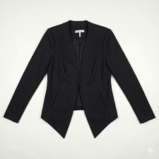BCBGeneration Black Open Front Draped Asymmetrical Blazer Jacket Womens Size M