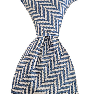NWT TOM FORD Turquoise White Herringbone Woven Silk Tie Italy $270