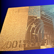 Banknote  - 24 Karat Gold - 200 EURO - Geldschein - Geschenkidee - Gl&uuml;cksbringer