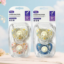 Chain Pacifier Set No BPA Multicolor S M L Multiple Piece
