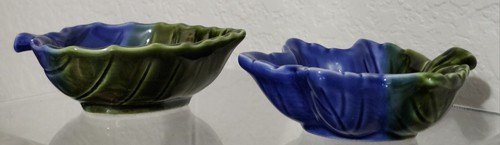 Leaf Shape Dish Sauce Dipping Condiment Pin Tray 4 Diff. 2-Tone Color Blue Green - Picture 15 of 15