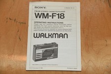 Original Instruction only for Sony WM-F18 Walkman Cassette Player Record