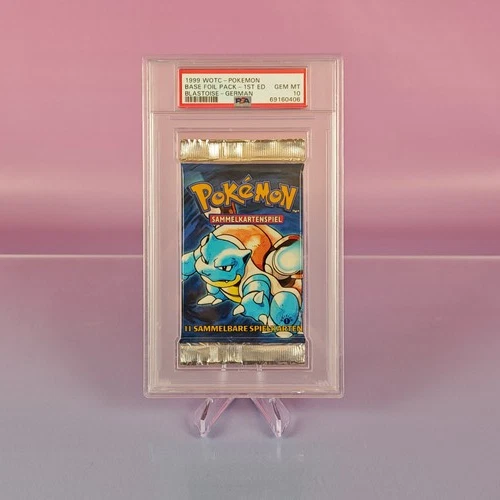 BASE FOIL PACK 1ST EDITION WOTC POKEMON BLASTOISE GERMAN 1999 PSA 10 2