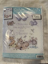 New Tobin Baby Quit 36x43 Kit Cross Stitch Baby Shower Gift Boy Or Girl