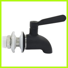 Elegant Black Stainless Steel Beverage Dispenser Spigot - Easy Installation Kit