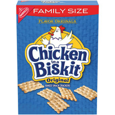 CHICKEN IN A BISKIT Original Baked Snack Crackers, Lunch Snacks, Family Size, 12