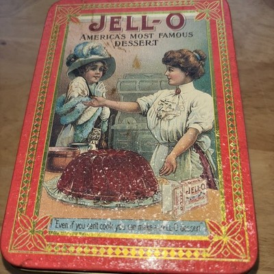 Vintage JELL-O Advertising Tin Even If You Can t Cook Dessert Litho Kitchen Box