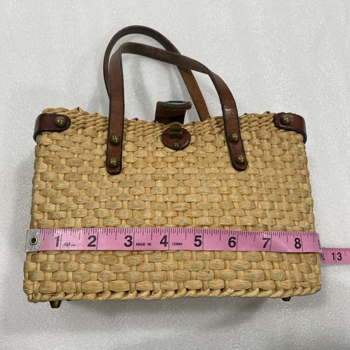 Vintage John Romain Woven Straw And Leather Basket Purse Unique Rare 60’s EUC - Picture 10 of 14