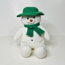 Vintage Eden Snowman 12" Soft Plush Green Hat Scarf Felt Stuffed Animal Holiday
