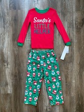 CARTER'S nwt Santa's Little Helper Holiday 2-Piece Pajama Set Kids Size 5 NEW