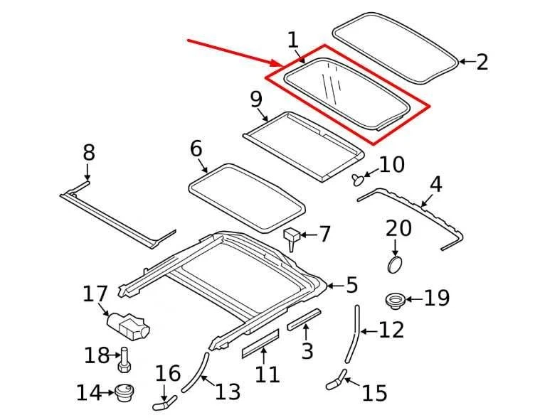 2011-2018 Volvo S60 Sunroof Window Glass Panel 31352066 OEM - Image 2 of 4