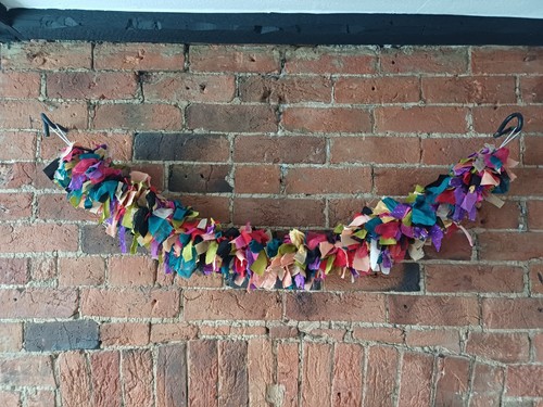 Beautiful multicoloured Sari Silks Garland. Fireplace Decor. Upcycled Gift