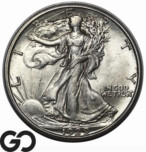 1929-D Walking Liberty Half Dollar, Tough This Nice, Choice BU++ Better Date!