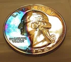 1964 Gem Proof Quarter 90% Monster Colorful Toning #427 ~ 18