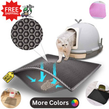 Double Layer Cat Litter Mat Trapping Honeycomb Soft Waterproof Kitty Urine Proof