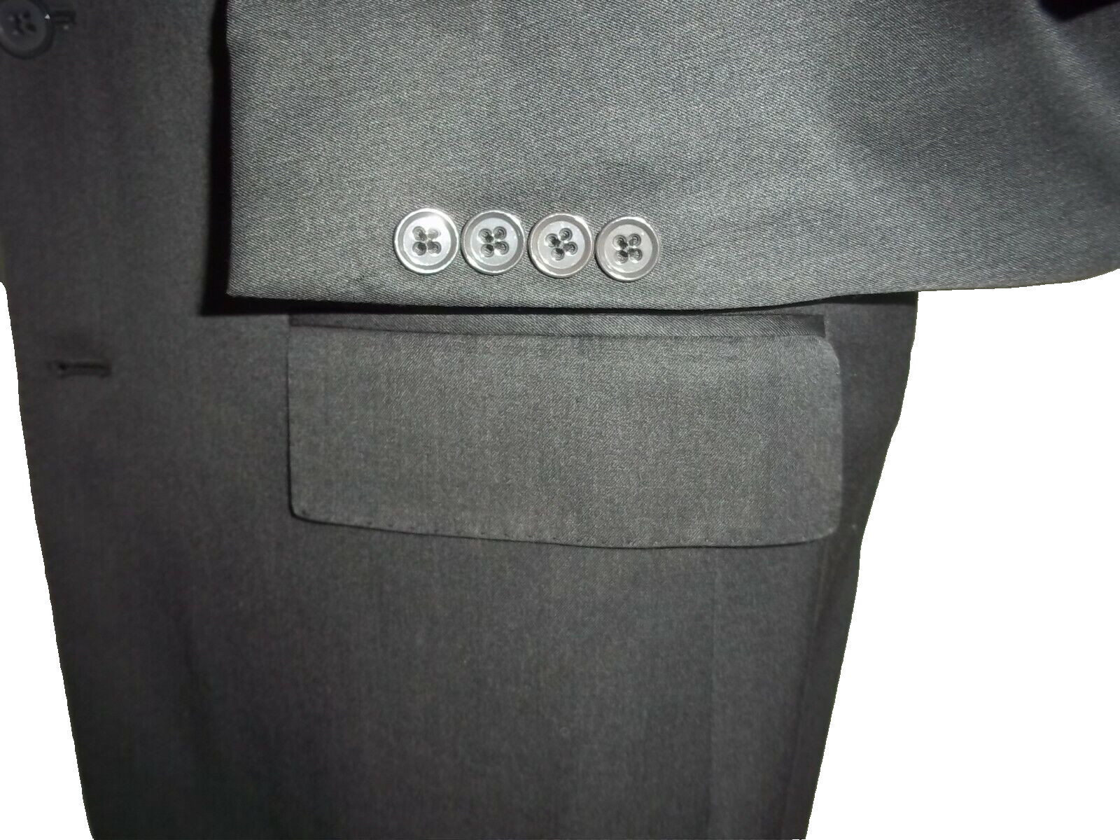 ( Black Label, Ralph Lauren Solid Gray 2Button Si… - image 5