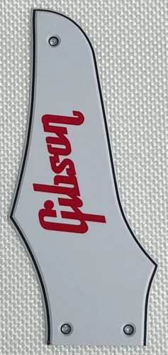 White 3-Ply For Fit Gibson Firebird Truss Rod Cover Red logo Guitar Pickguard