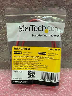 STARTECH SATA18RA1  18in SATA TO RIGHT ANGLE SATA SERIAL ATA CABLE