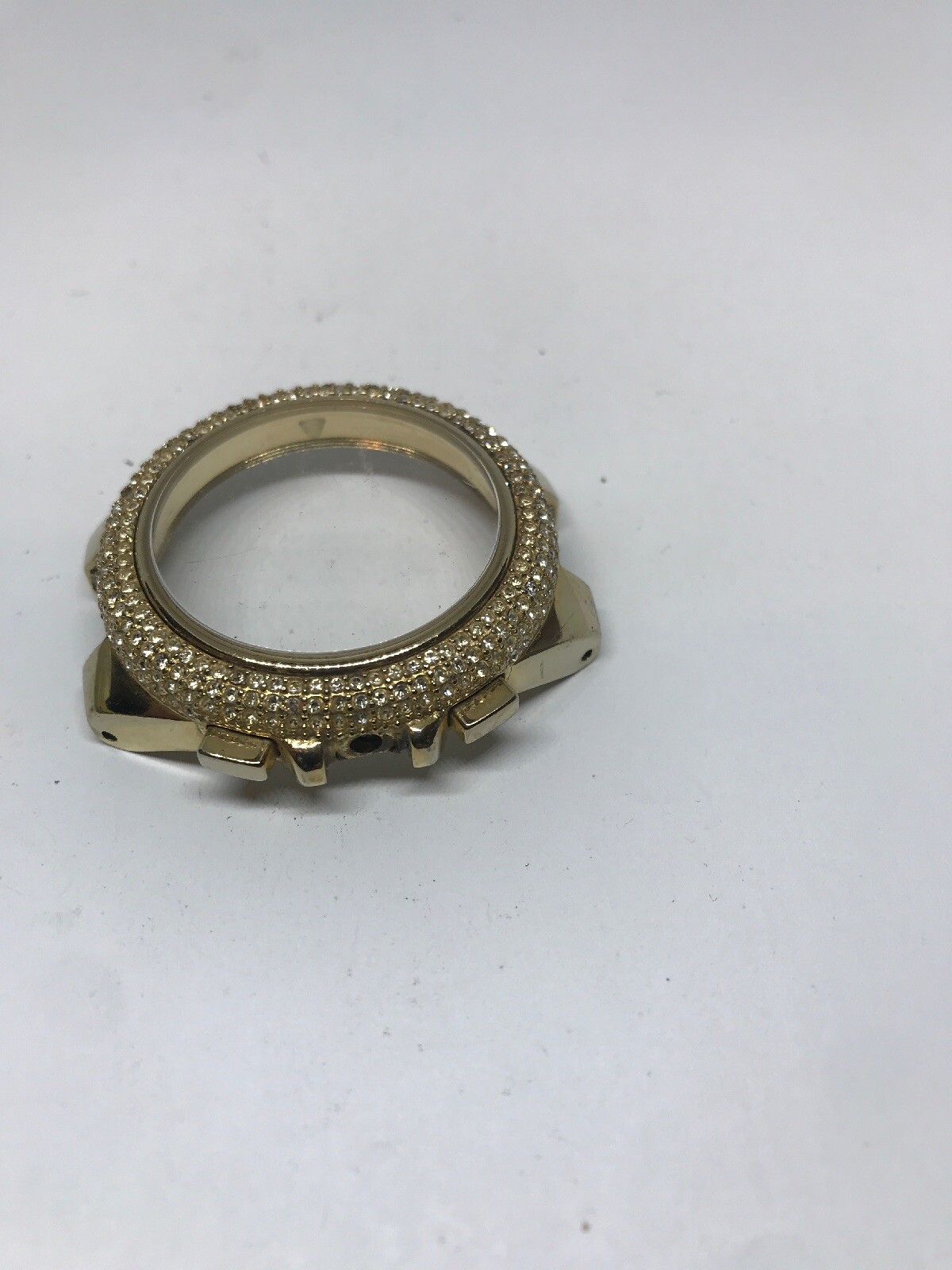 Authentic Michael Kors Watch Case W/ Crystal 43mm Use For Parts Gold