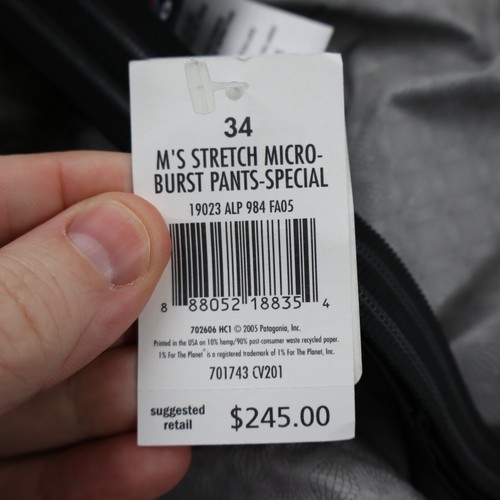 New Patagonia Mars Military Stretch Micro Burst Rain Pants Mens 34 Alpha Green - Picture 23 of 23