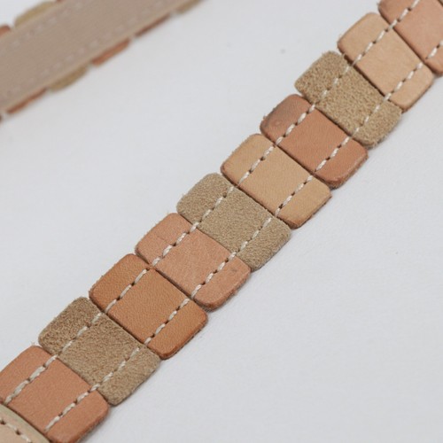Vtg Leather Belt Women Small Blush Sage Nude Suede Colorblock Buckle Skinny - Picture 10 of 17