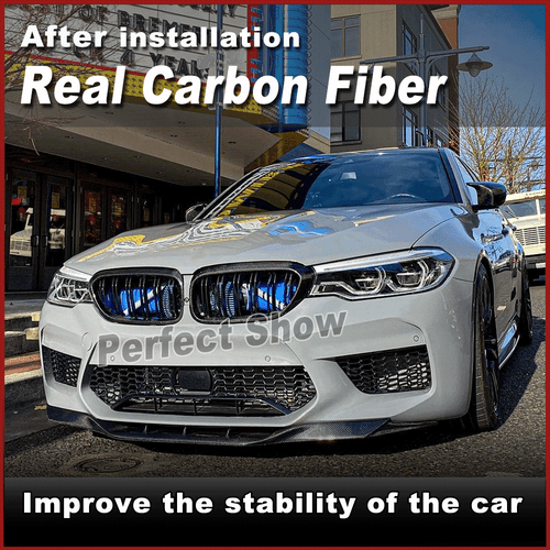 Spoiler in carbonio labbro spoiler anteriore diffusore attacco anteriore per BMW SERIE 5 F90 M5 2018-20 - Foto 2 di 12