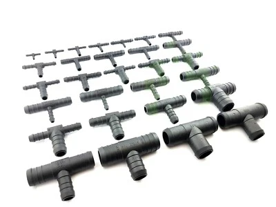 Tubing Fittings Pipe Connector Plastic Barbed Hose Joiner T-PIECE & REDUCING