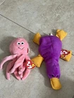 Ty Beanie Babies - Patti Platypus And Inky The Octopus Vintage 1993