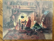 MINT 1990 Unused Vintage Tasha Tudor Christmas Corgi Greeting CARD Jenny Wren