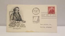 First Day Cover Noah Webster 1958 First Day of Issue CT Stamp 4 cents